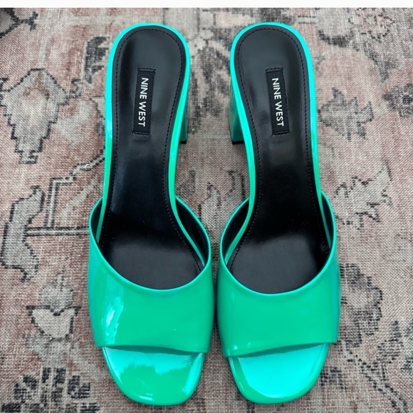 NIB Nine West Ferris Light Green Size 6 Block Heel Sandals! - Picture 5 of 15